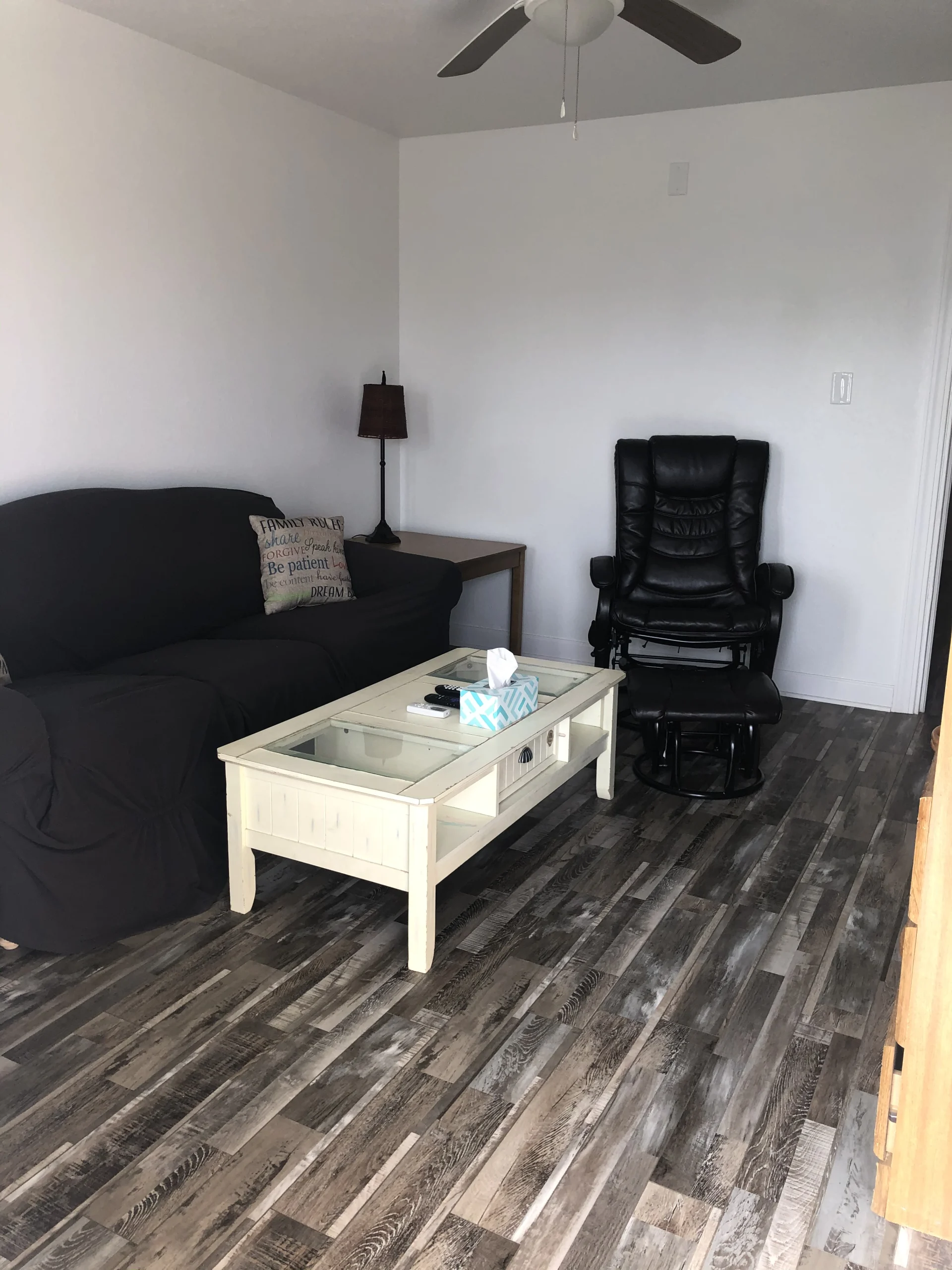 therapy chair and quiet space in a resident unit at changing tides